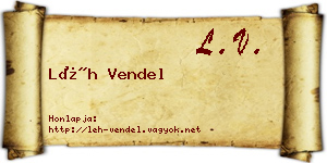 Léh Vendel névjegykártya